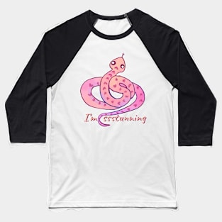 Cute watercolor snake I'm stunning Baseball T-Shirt